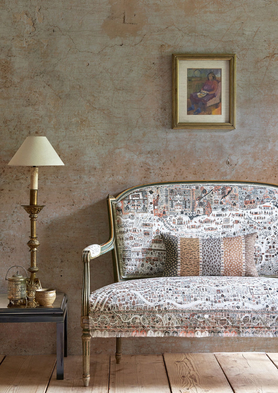 Fabric Asha Stripe - Cedar Smoke