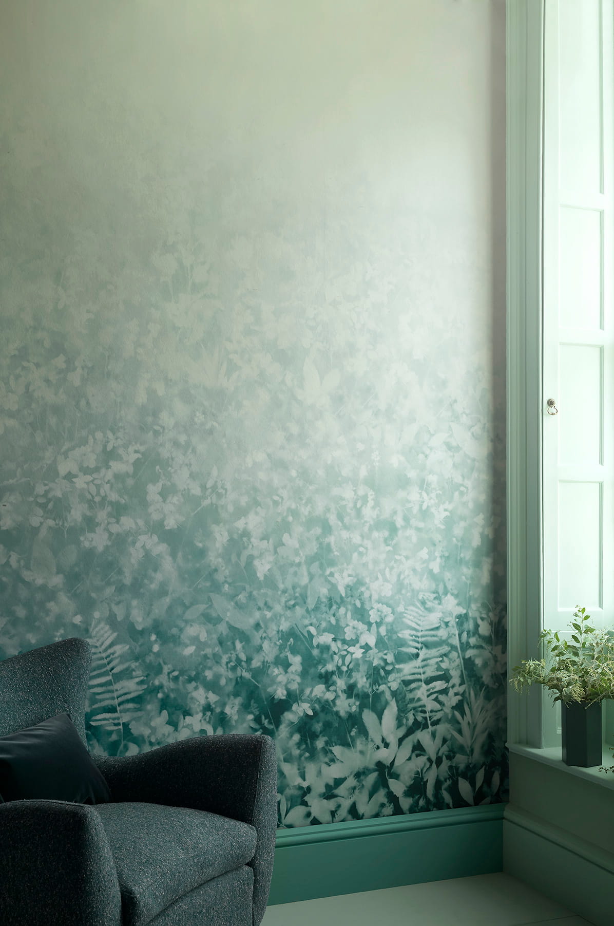 Wandbild Folia - Teal
