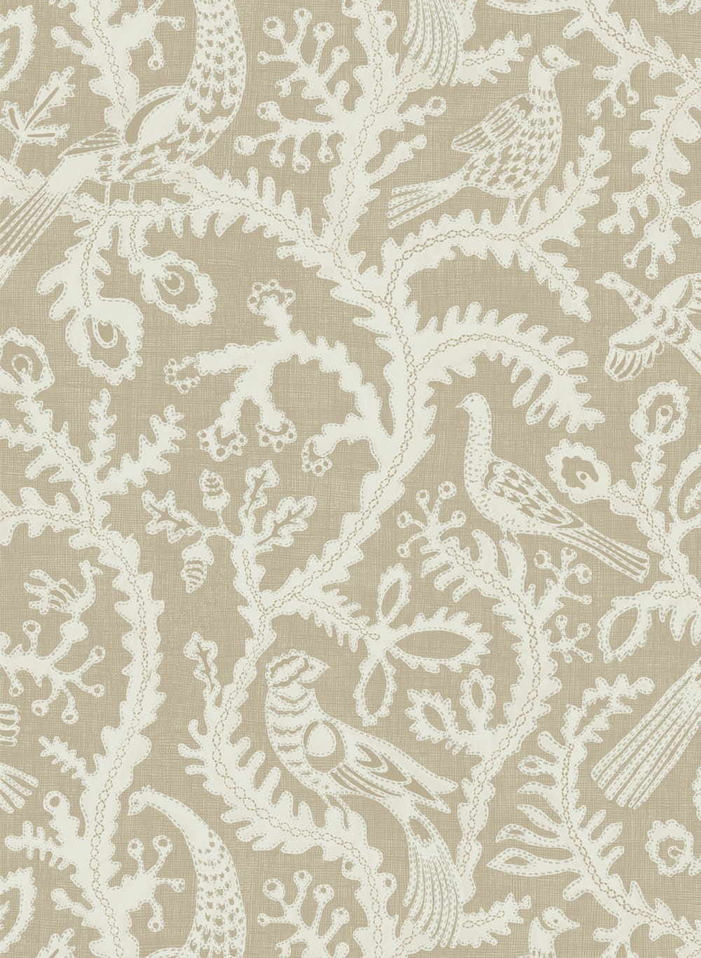 Tapete Stitched Birds - Greige