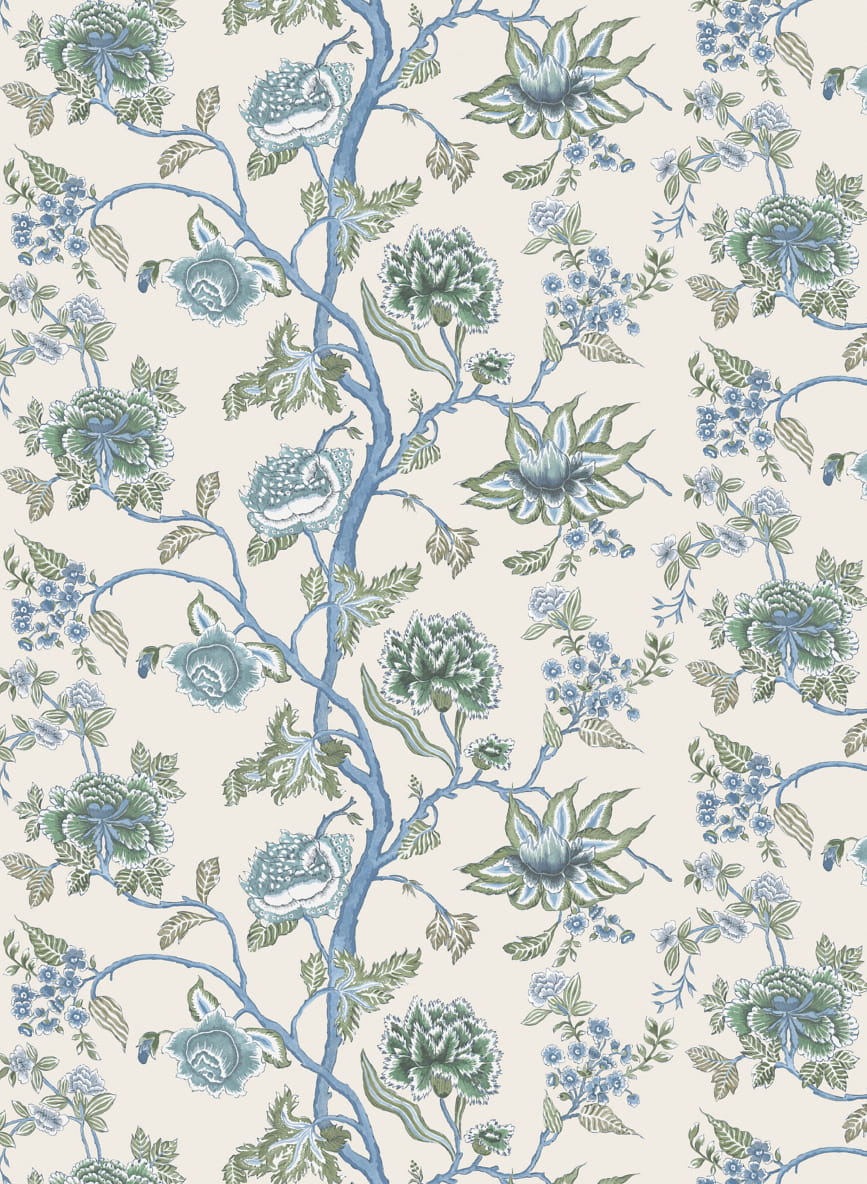 Tapete Indienne - Cornflower/ Pine