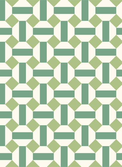 Tapete Alicatado - Leaf Greens on Chalk