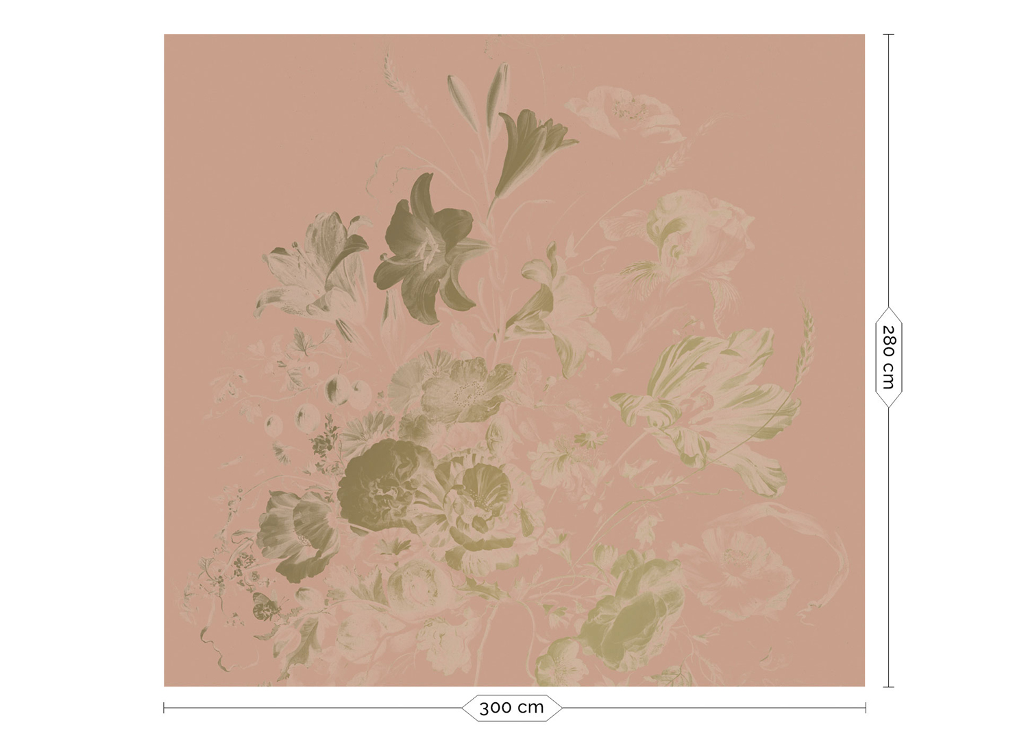 Wandbild Golden Age Flowers Gold 8 - L