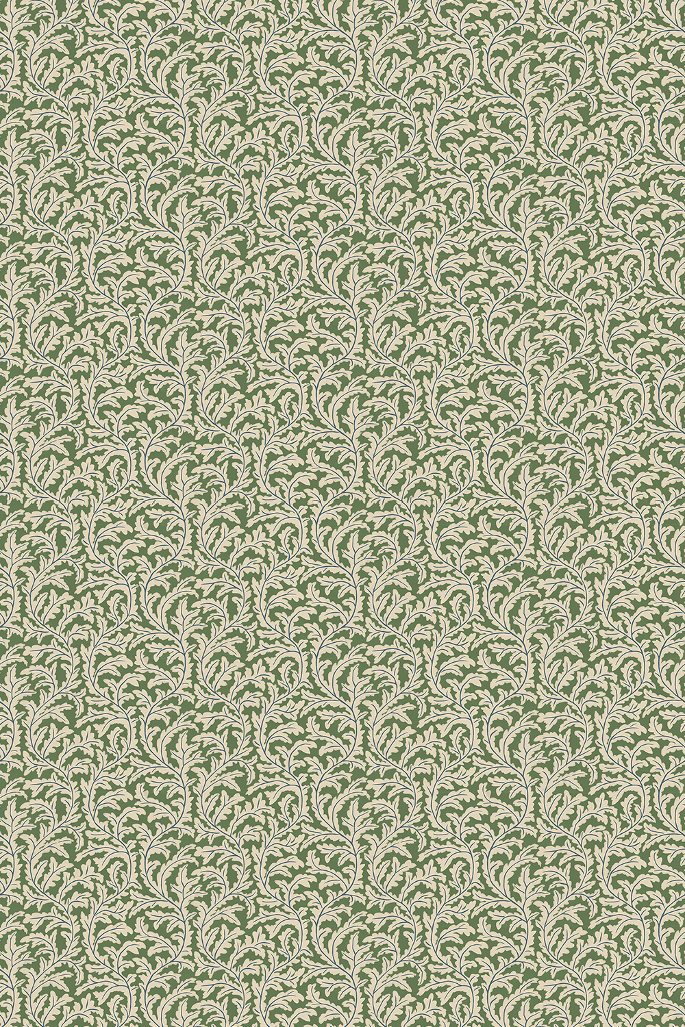 Tapete Frond Ogee - Brookes Green and Edge Sand