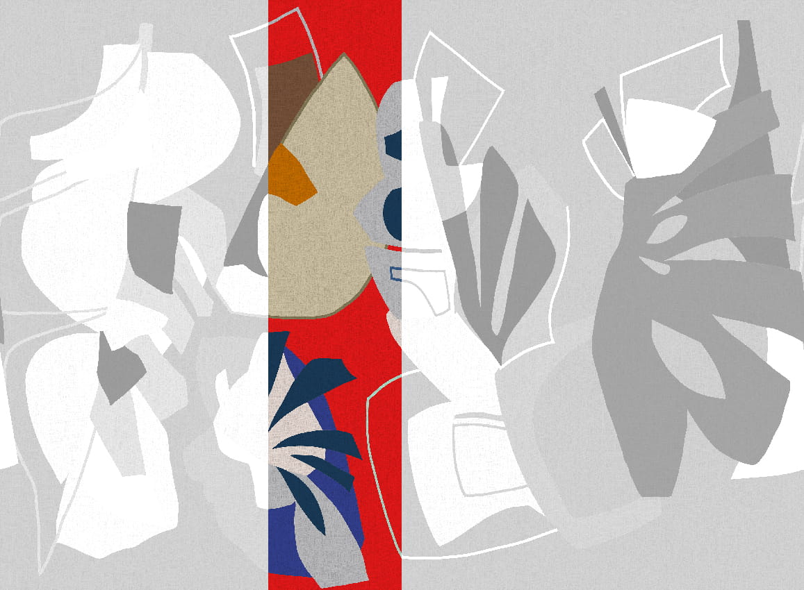 Wandbild Nizza - Red Blue Panel 3