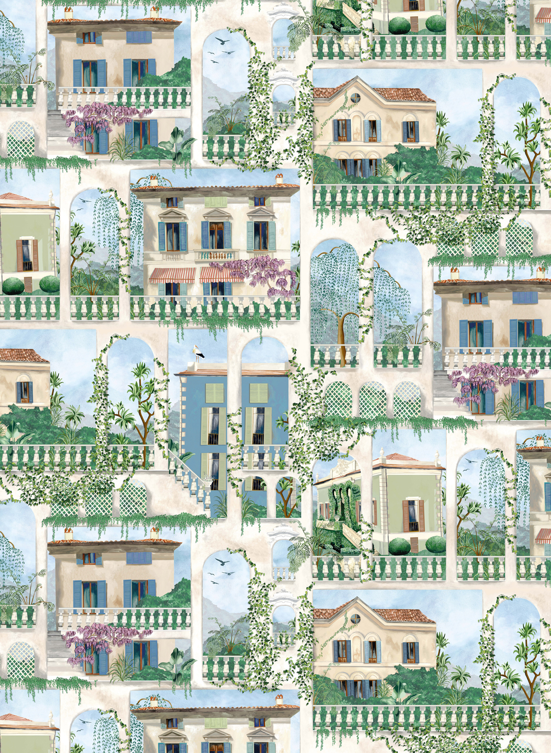 Tapete Villa Como - Azure
