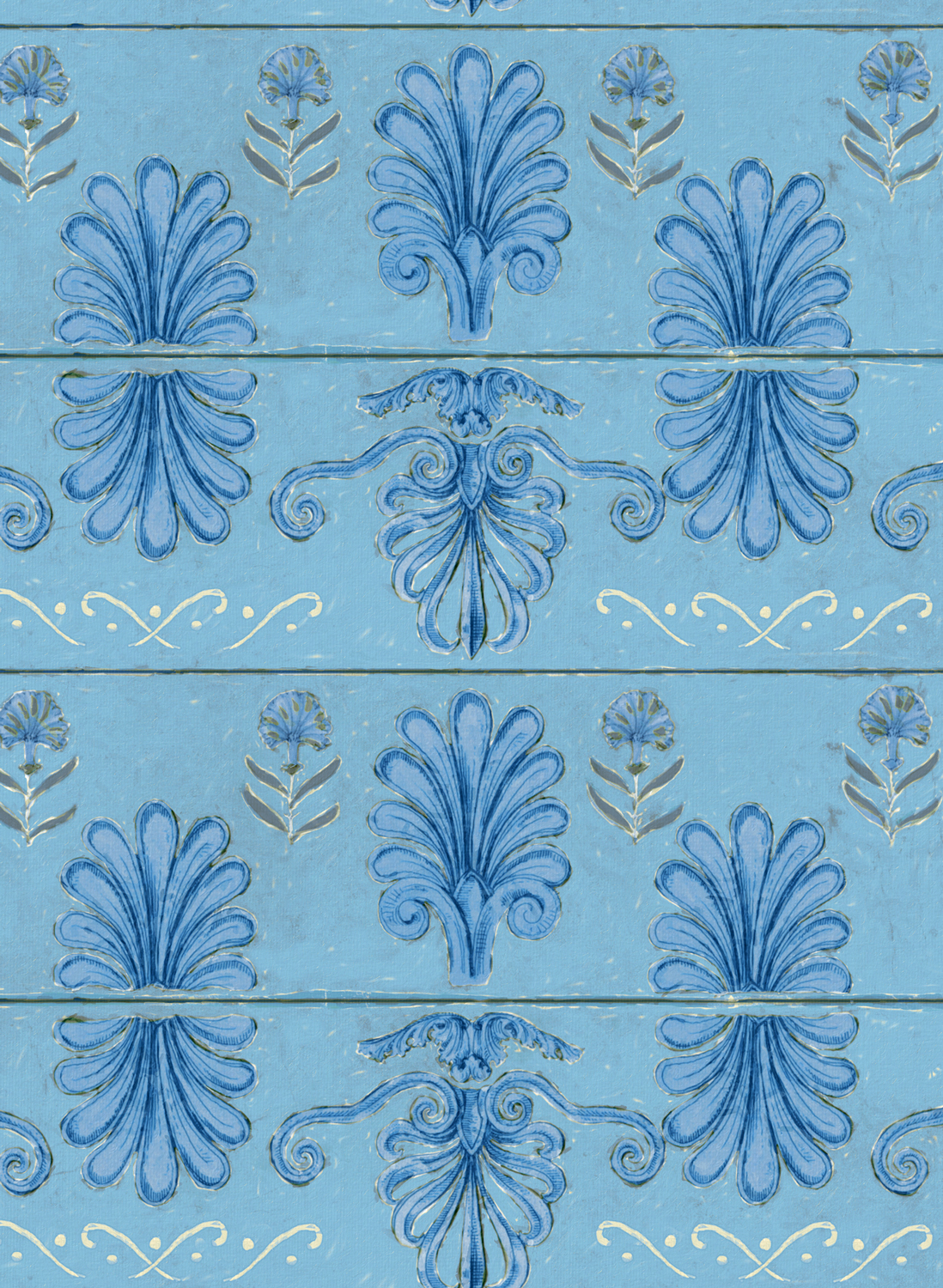 Tapete Mykonos Villa Motif - Azure