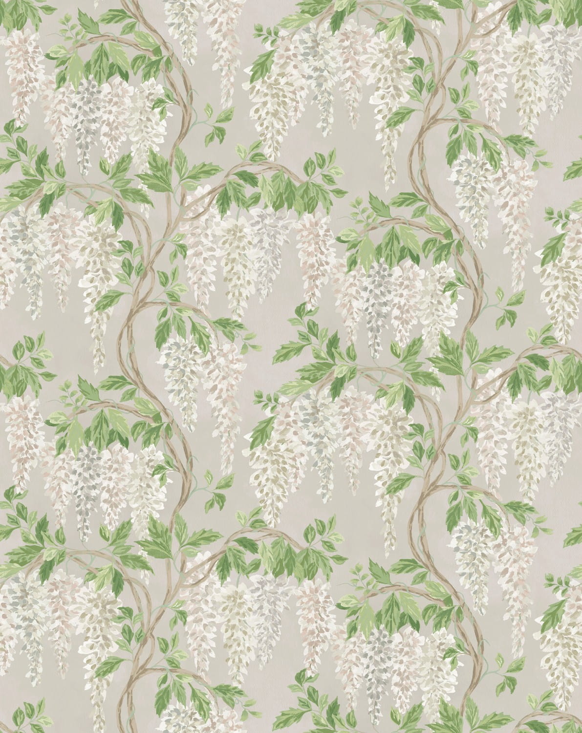 Carta da parati Wisteria Walk - Stone/ White