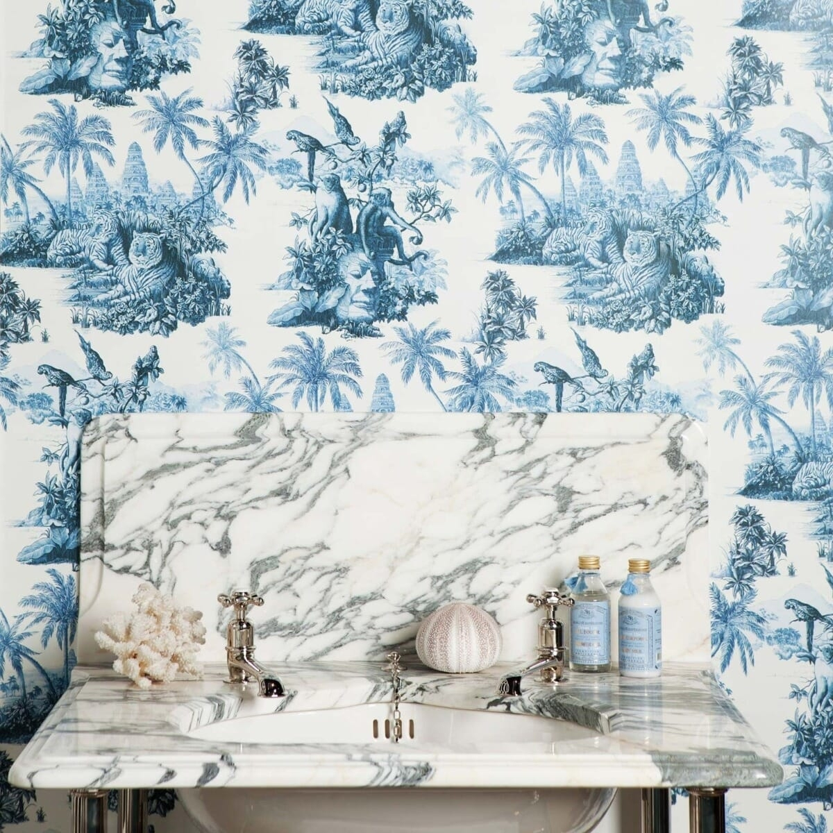 Tapete Sumatra - Offwhite/ Azure
