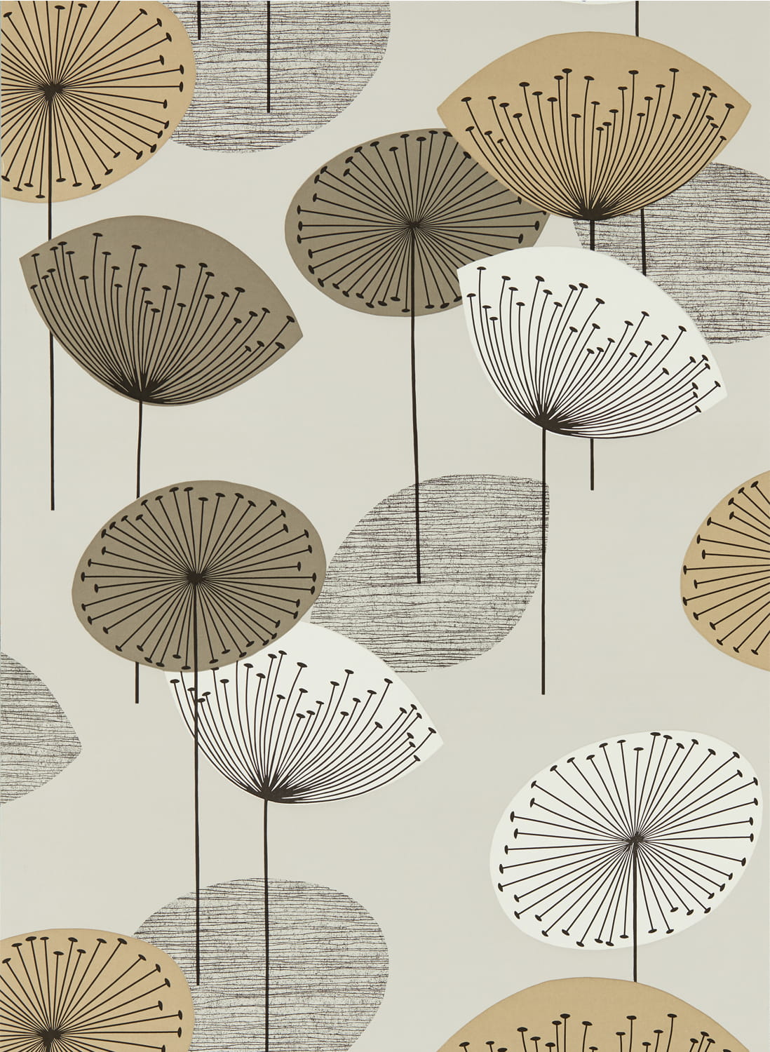 Tapete Dandelion Clocks - Metallic/ Smoke Tree