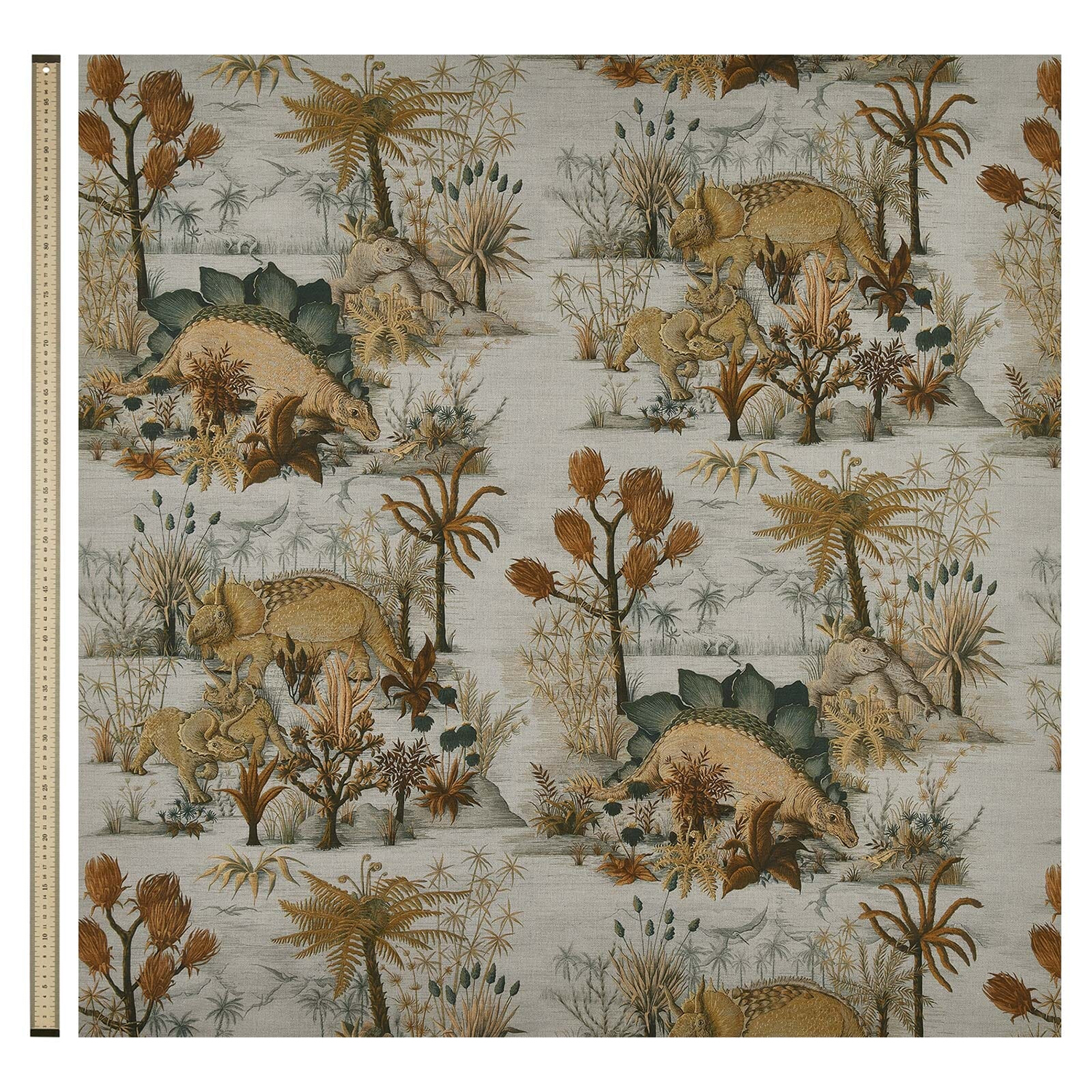 Stoff Dinosauria - Cotton Linen - Dusk