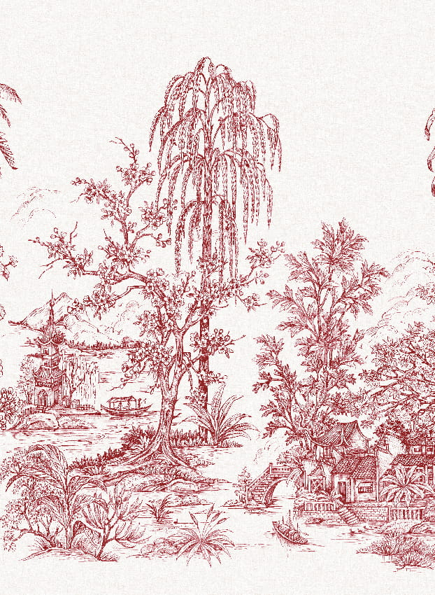Wandbild Mandalay - White Red Panel 3