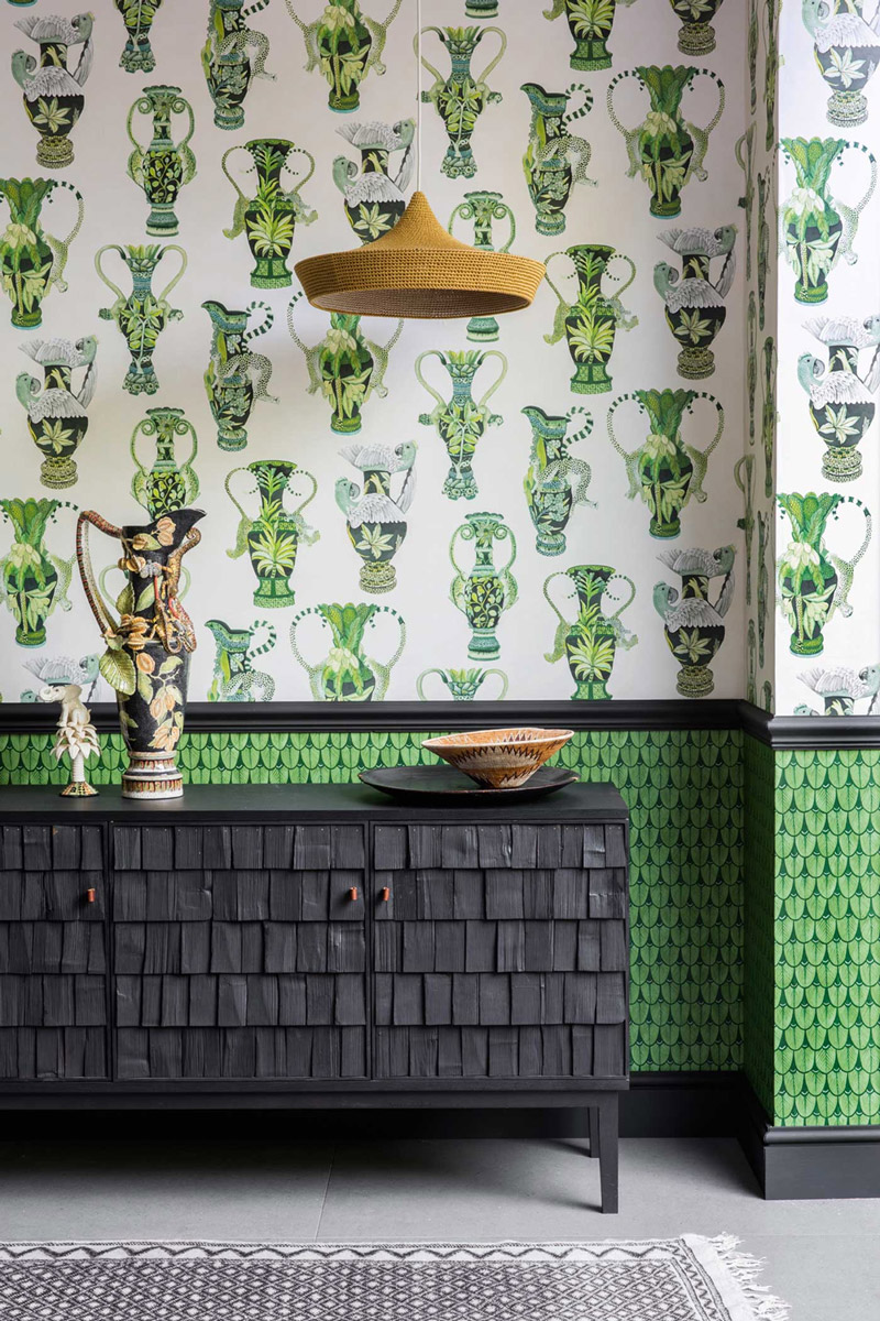 Tapete Khulu Vases - Green & White