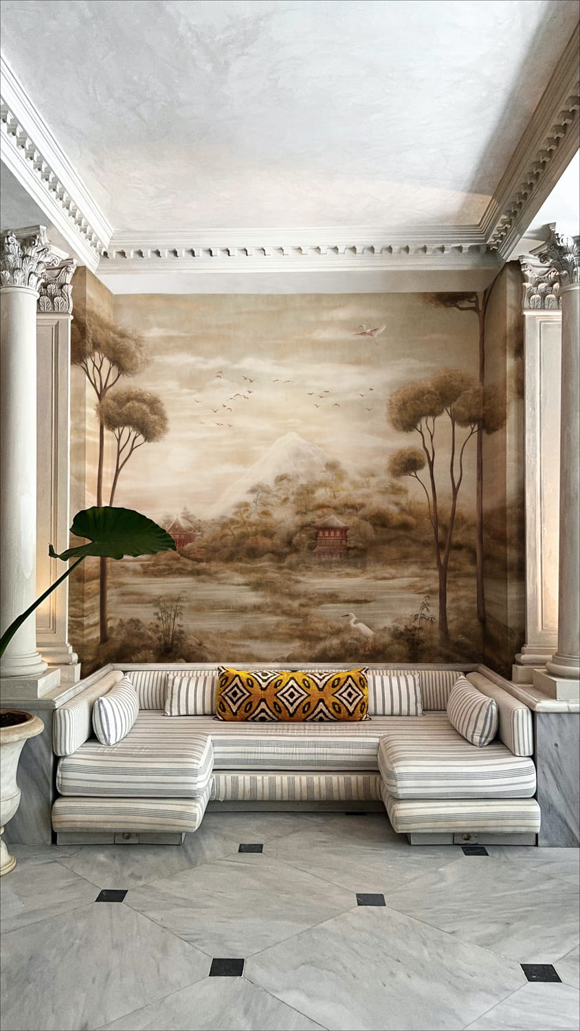 Wandbild Xi Hu Lake - Amber - Linen
