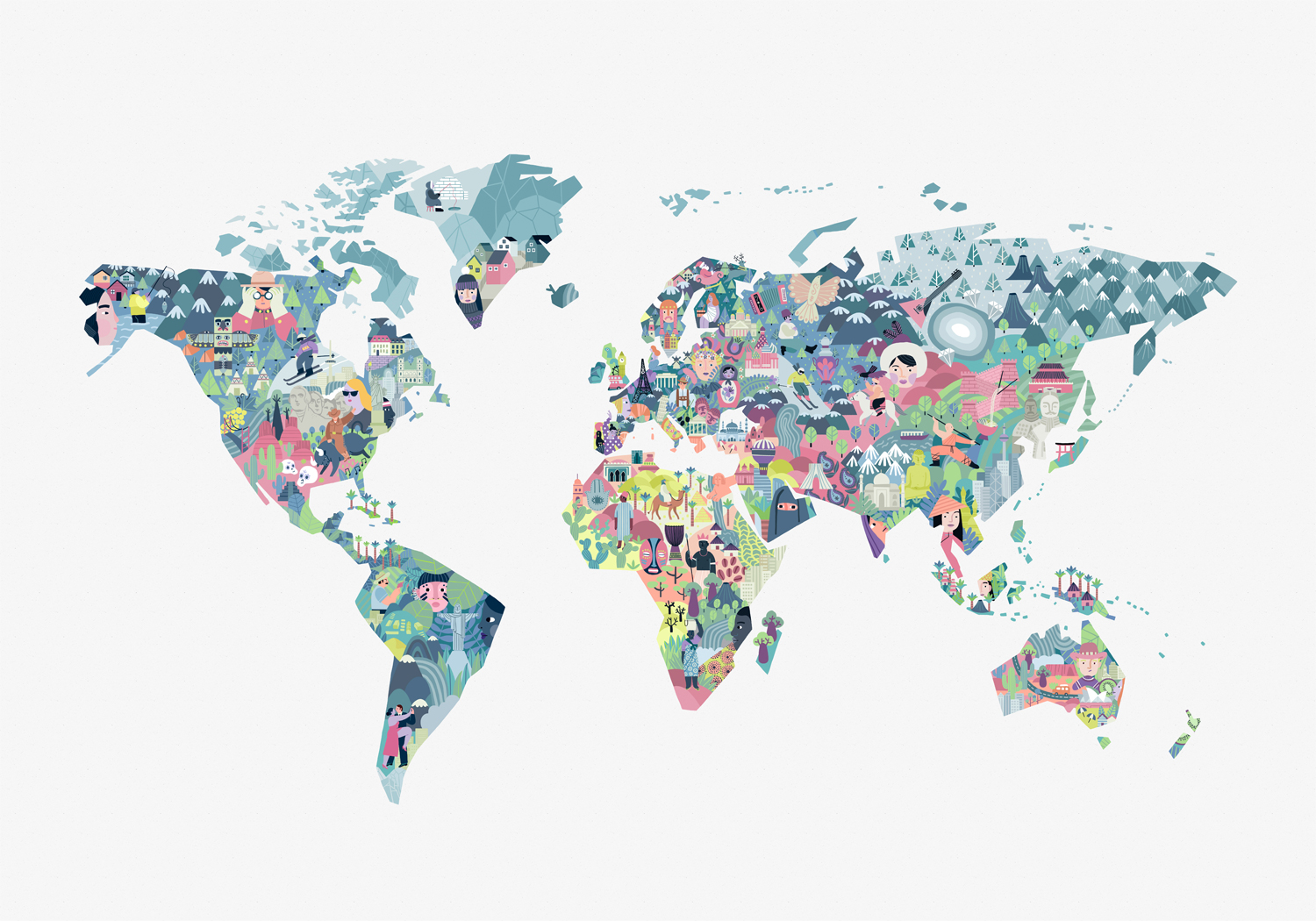Wandbild Diversity Map - Snow