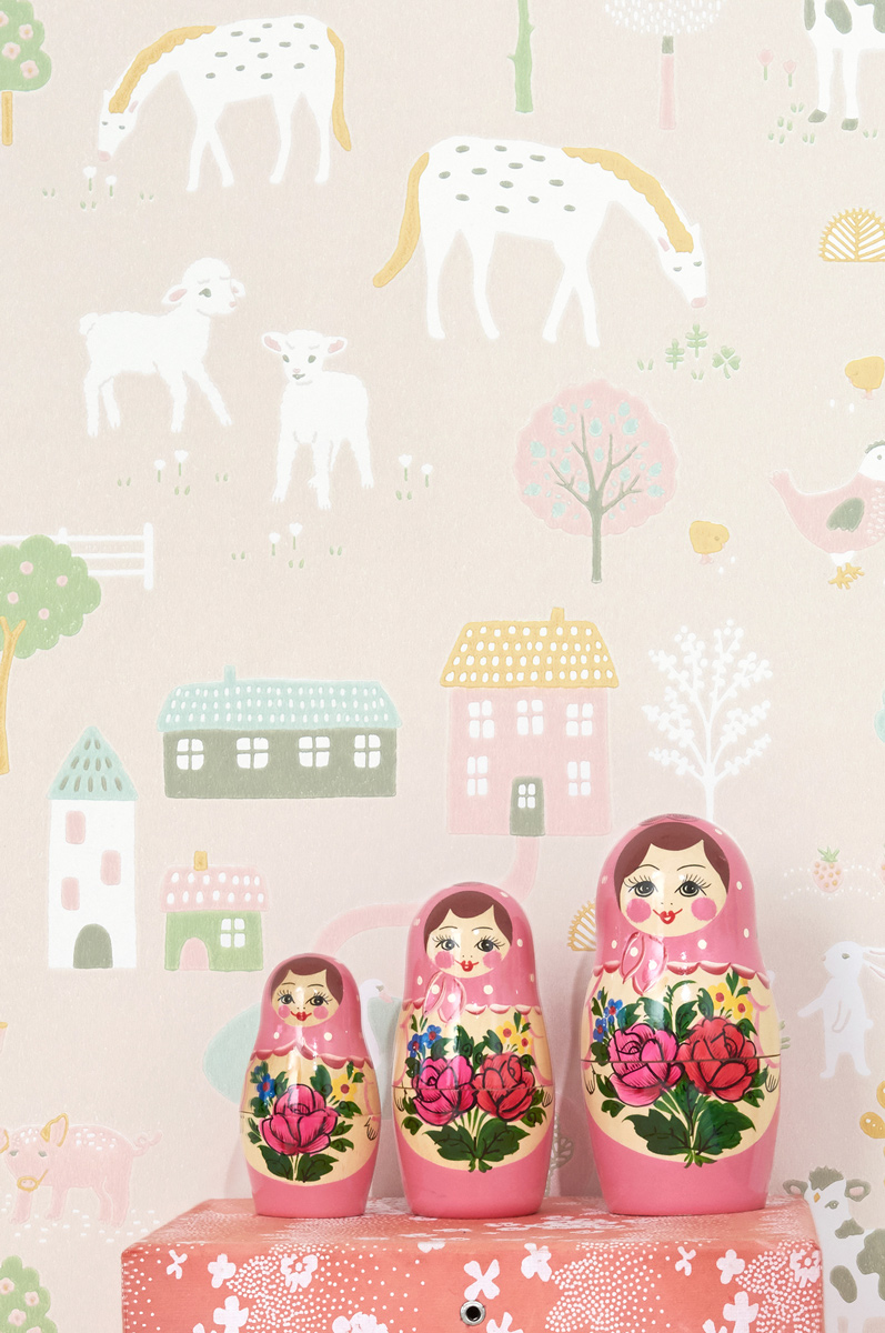 Tapete My Farm - Soft Pink