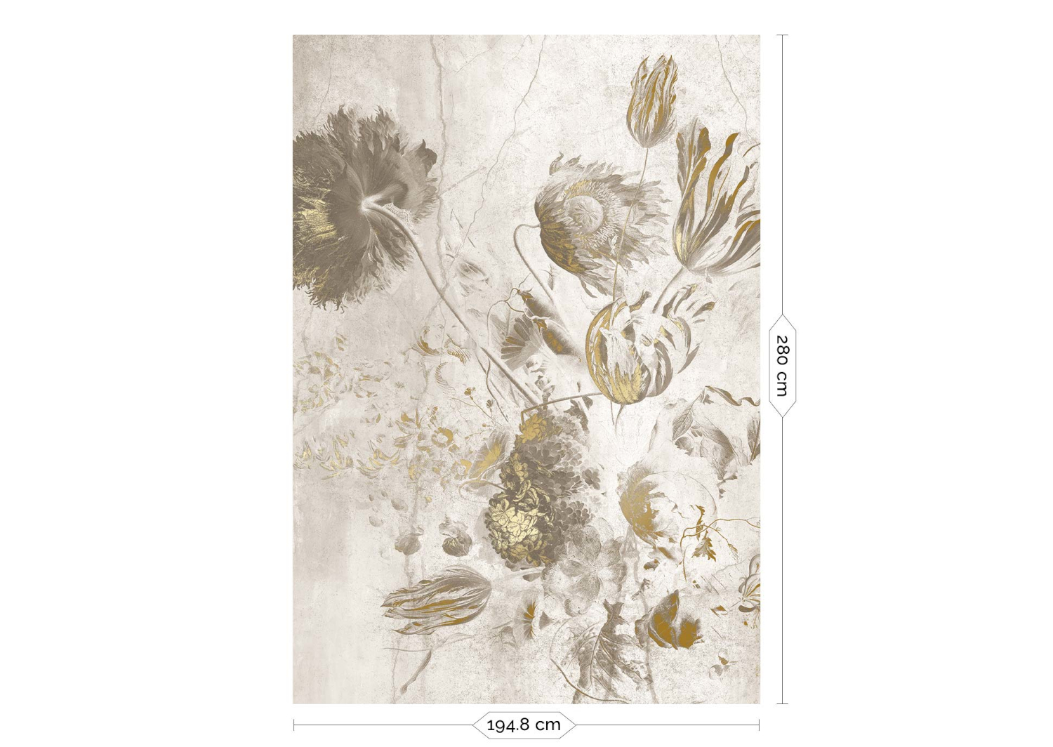 Wandbild Fresco Flowers Uyterlinde - White 195 cm