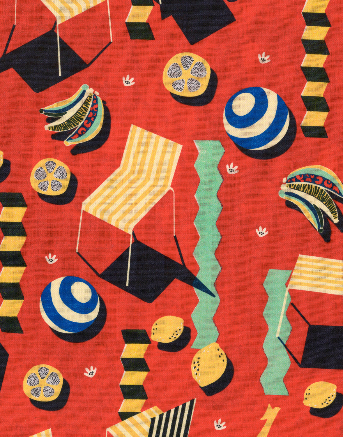 Fabric Rosso Giallo - Linen - FB00135