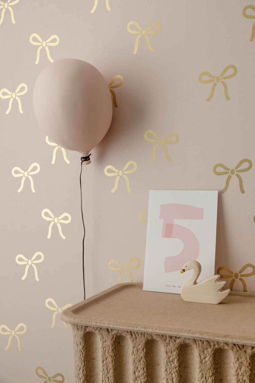 Tapete Bows/ Strikjes - Powder Pink & Matte Gold