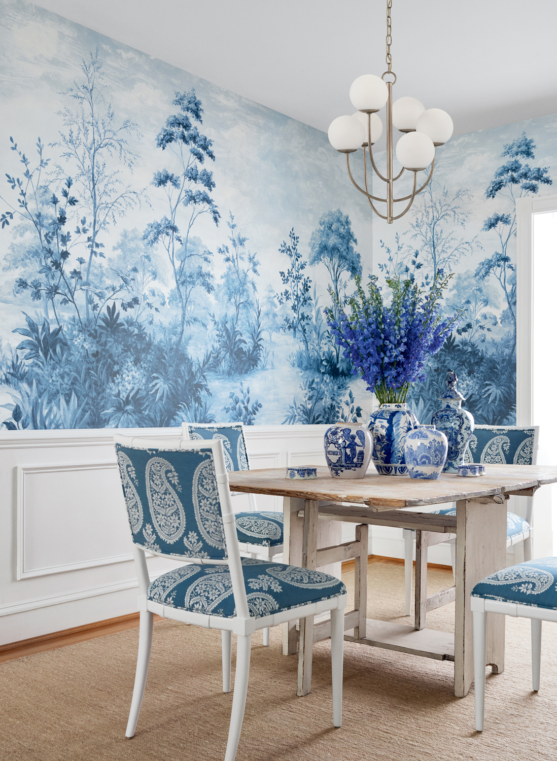 Wandbild Cumbria - Blue and White on Pearl