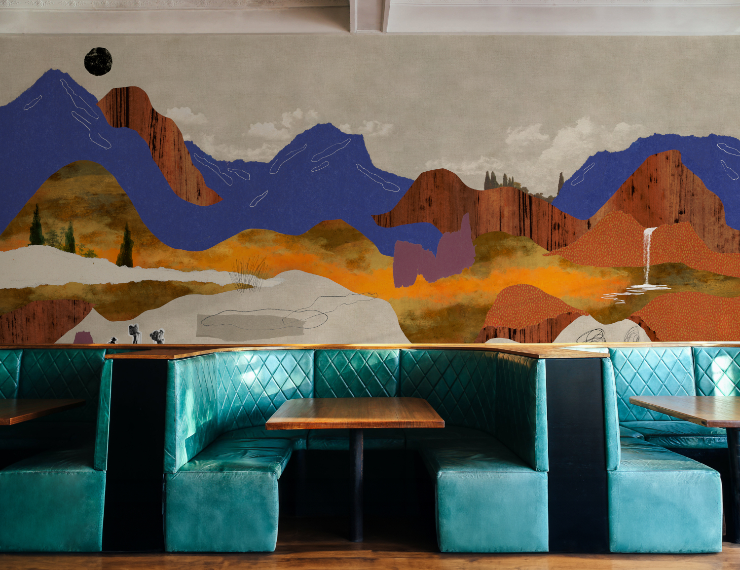 Wandbild Landscape Collage - Beige