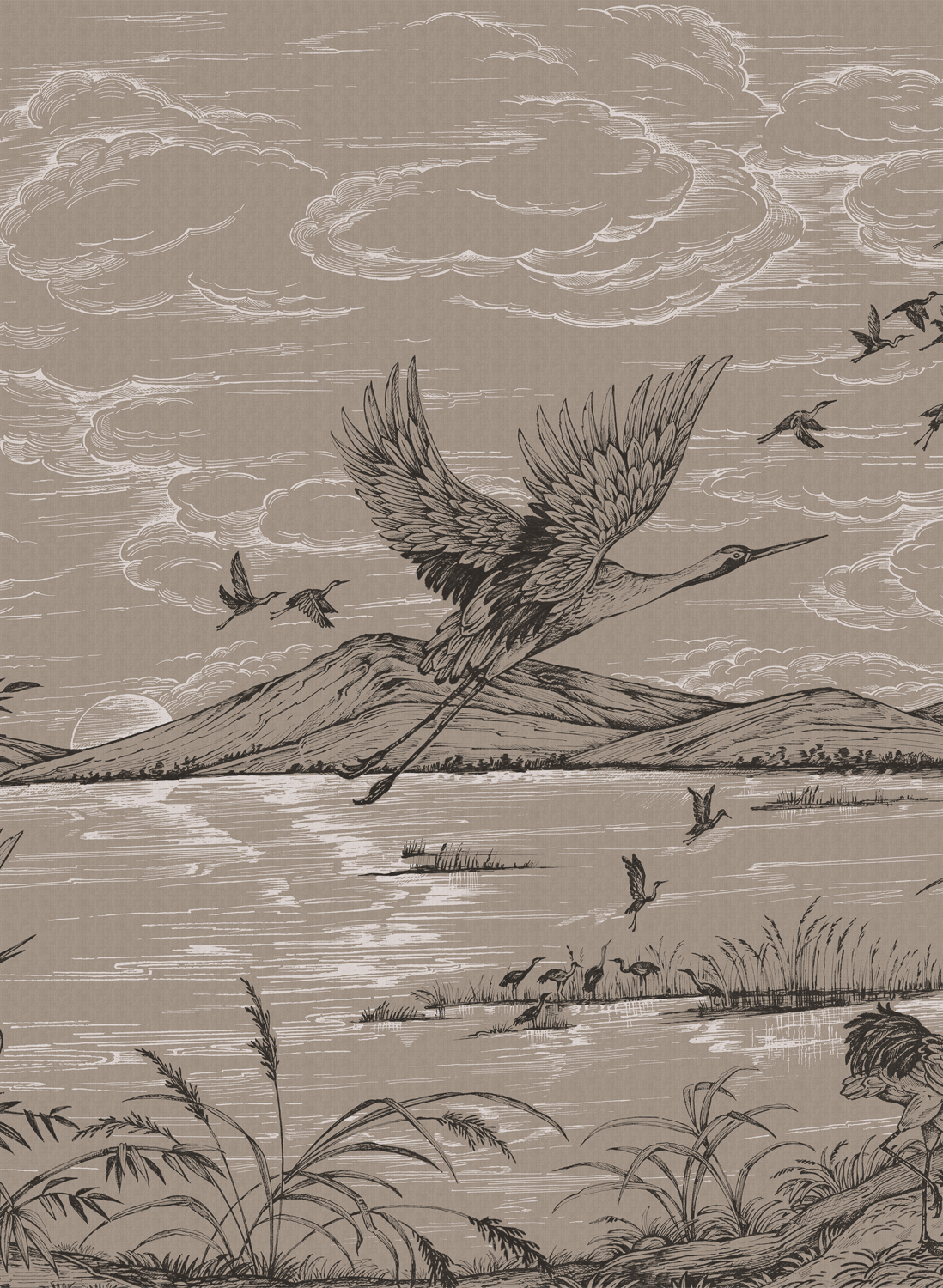 Wandbild Herons Poetry - Jute
