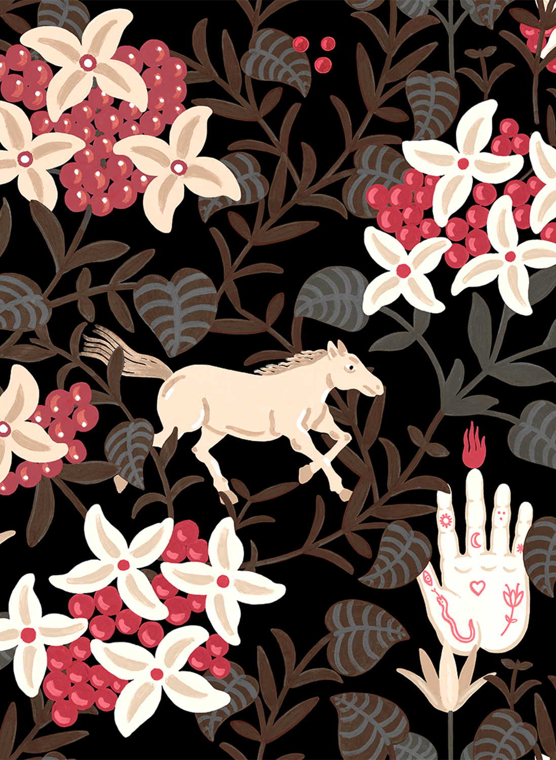 Tapete Neo-Flowery - Black
