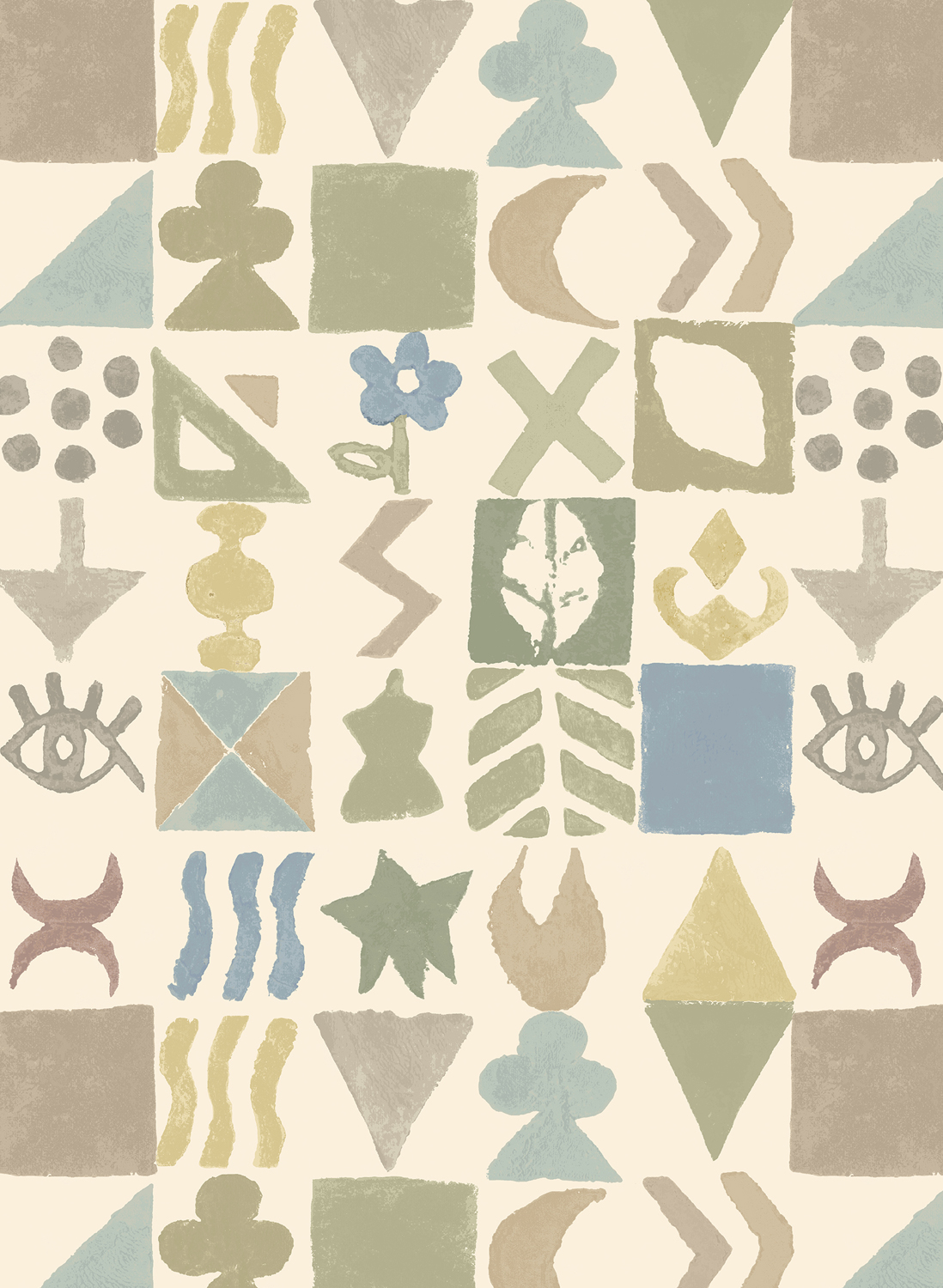 Tapete Potato Print - Sage