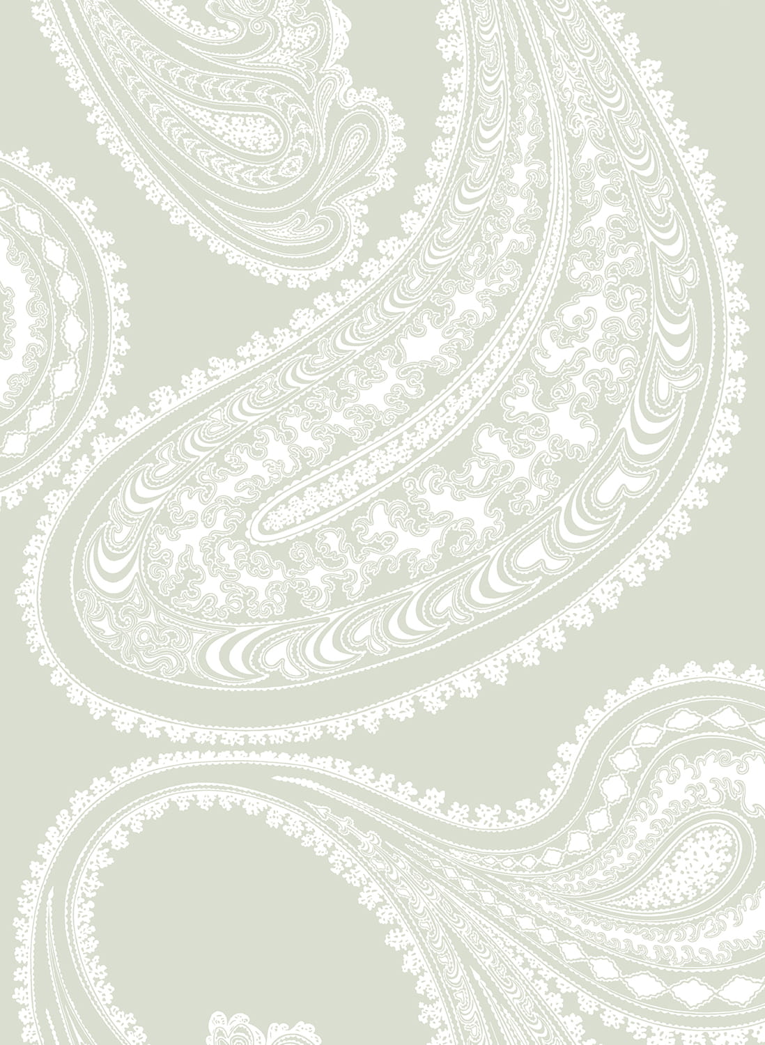 Tapete Rajapur - White on Olive
