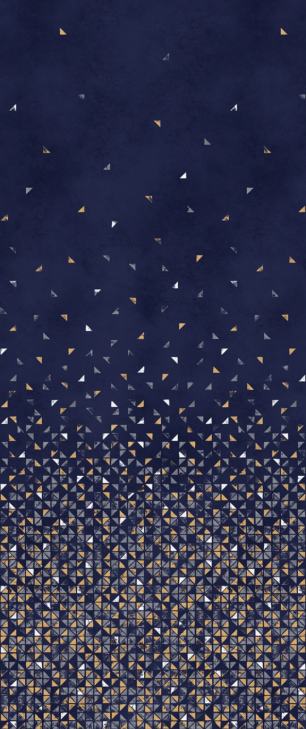 Papier peint panoramique Tangram Bleu Nuit - Panel A