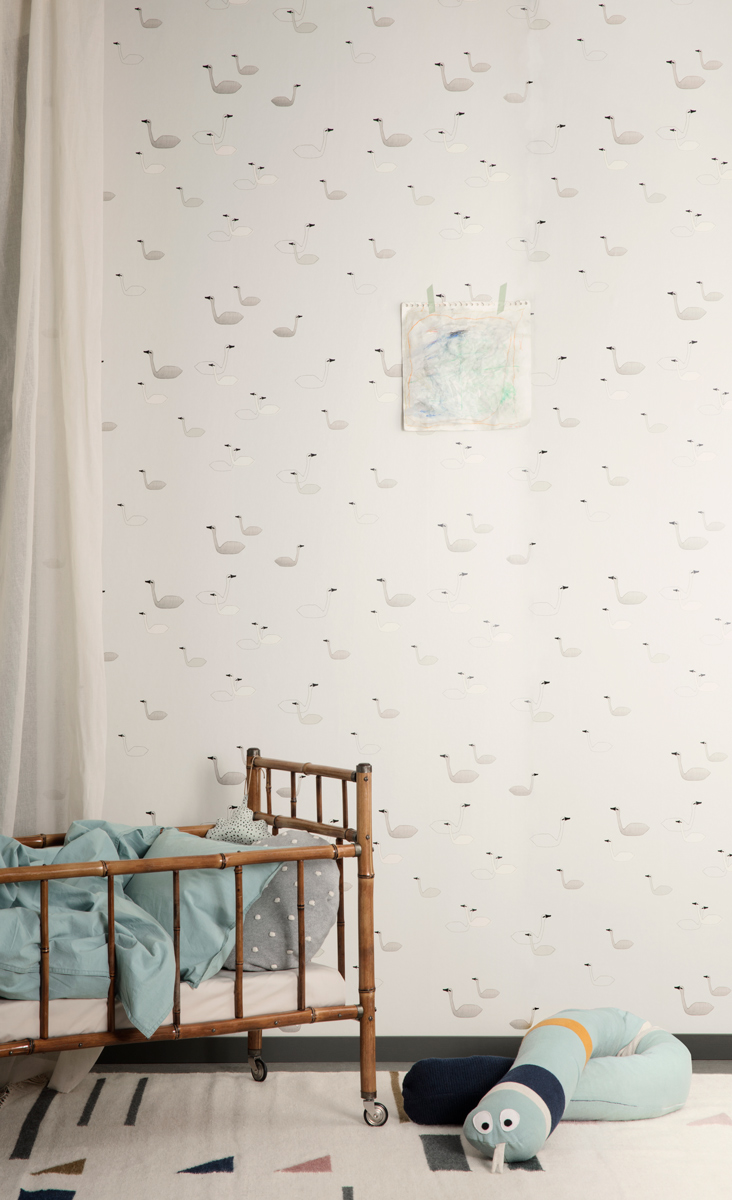 Carta da parati Swan - Grey
