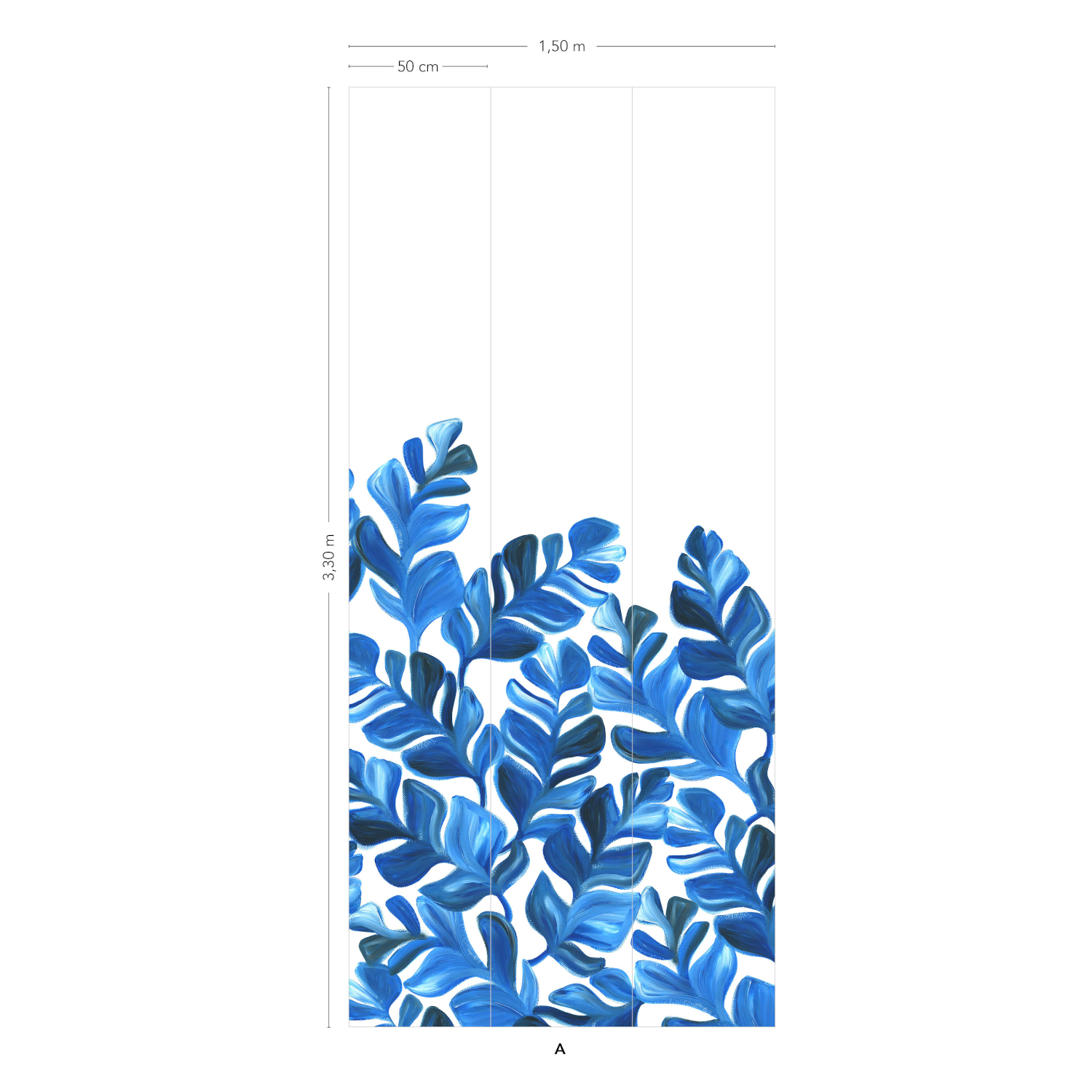 Wandbild Pacifico XL Bleu - Bahnen 1/2/3