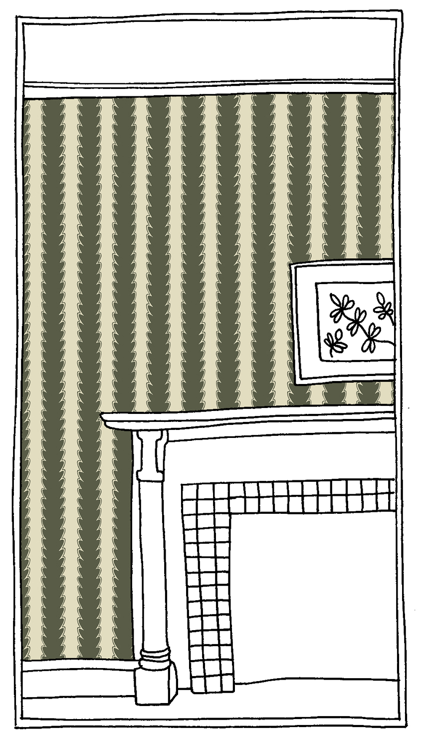 Tapete Scallop Stripe - Chaingate Green/ Maitland Green