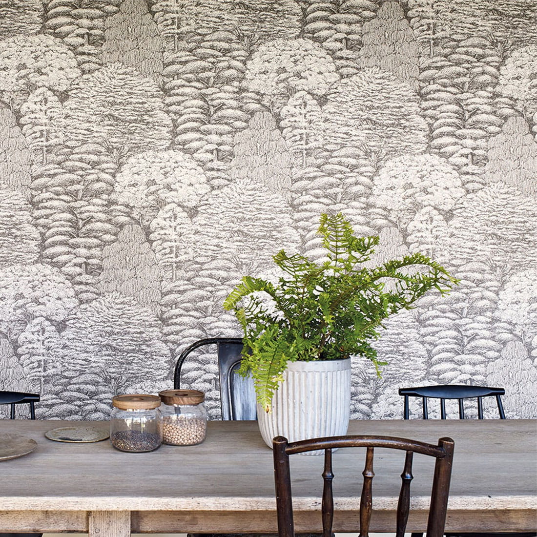 Tapete Woodland Toile - Ivory/ Charcoal