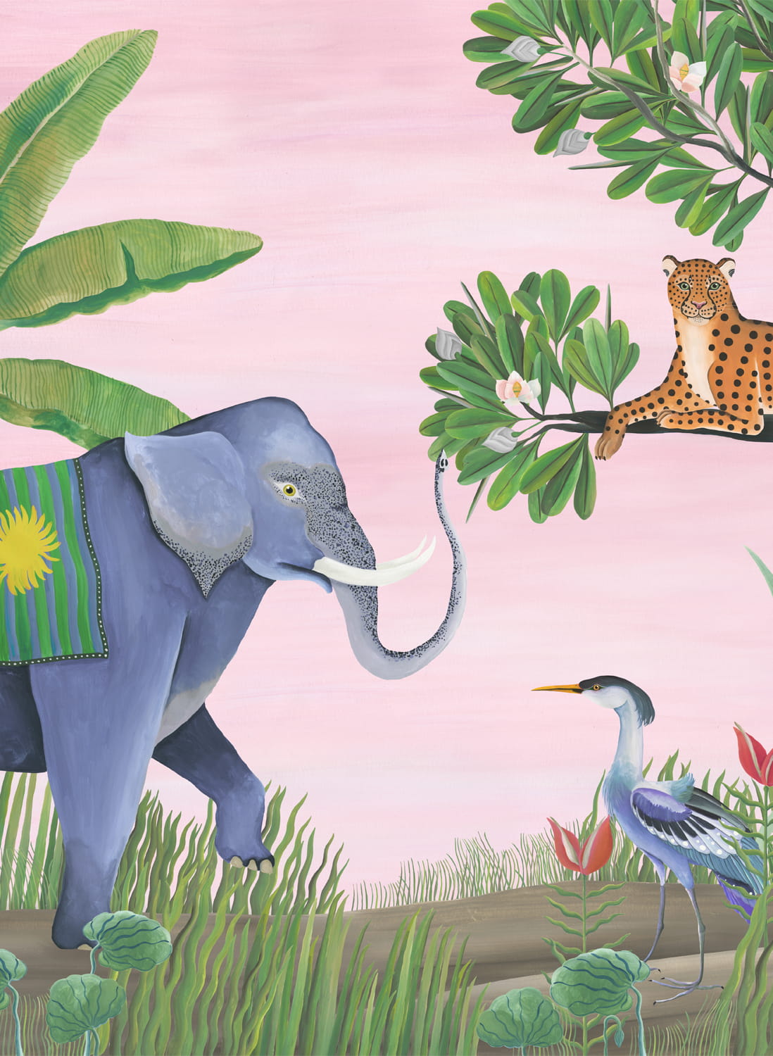 Wandbild Jungle Friends - Peach