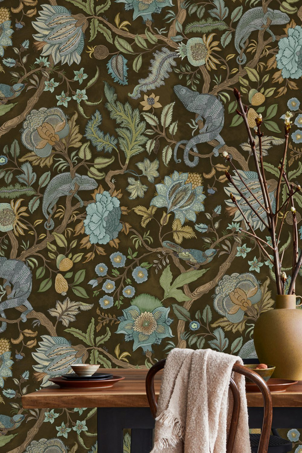Tapete Chameleon Trail - Dark Brown and Blue