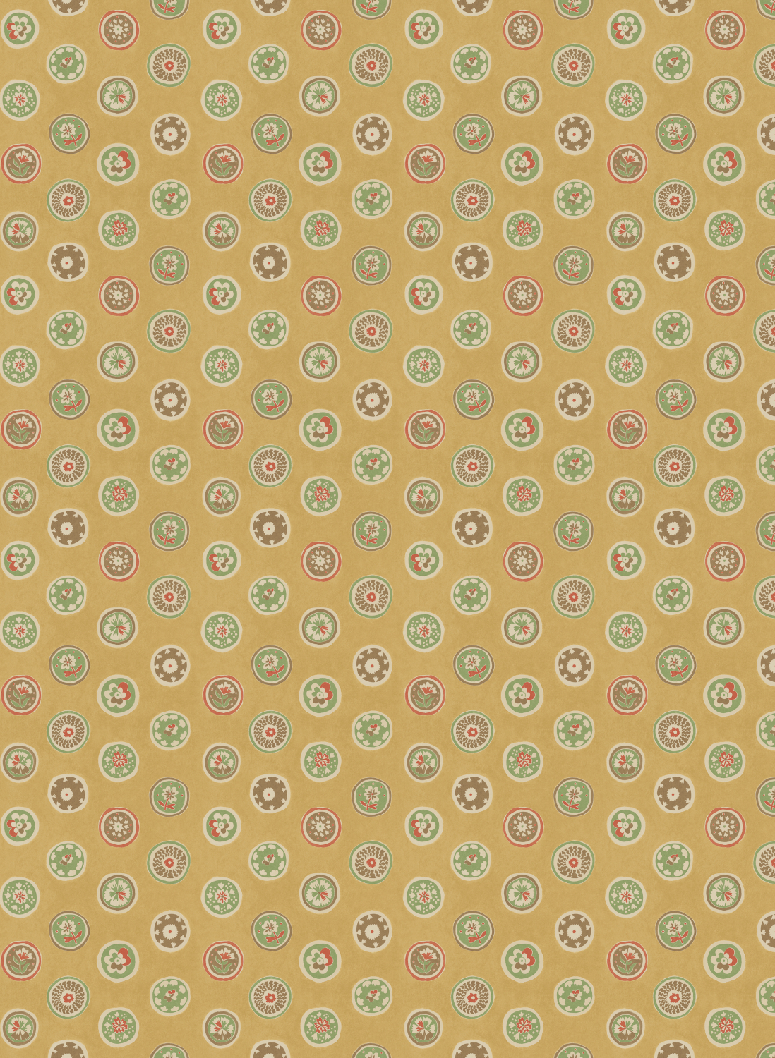 Papier peint Court Buttons - Ochre