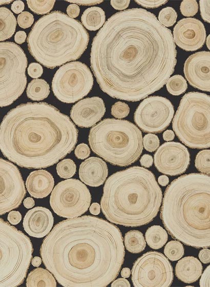Tapete Alnwick Logs - Lacquer Black