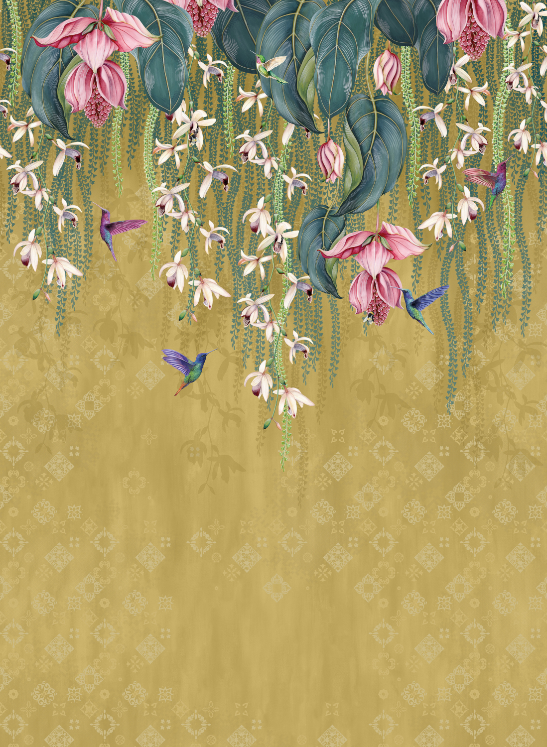 Tapete Trailing Orchid - Metallic Gold