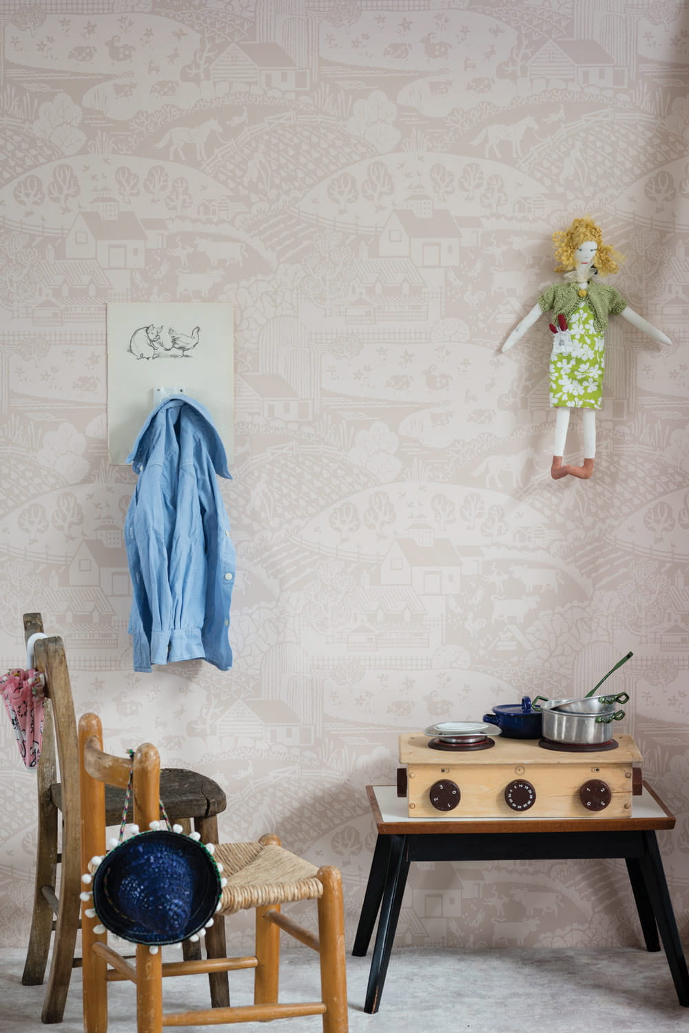 Tapete Gable - Setting Plaster/ Pink Ground