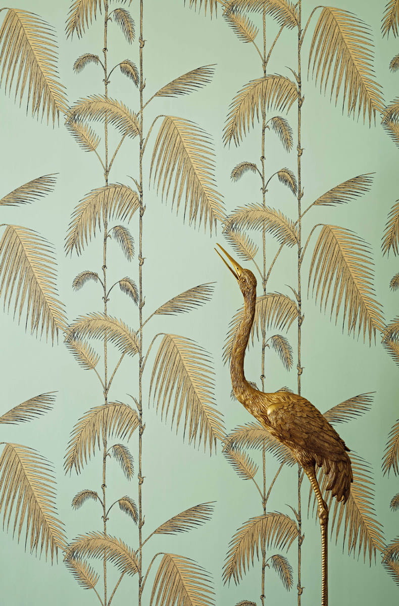 Tapete Palm Leaves - Mint & Sand