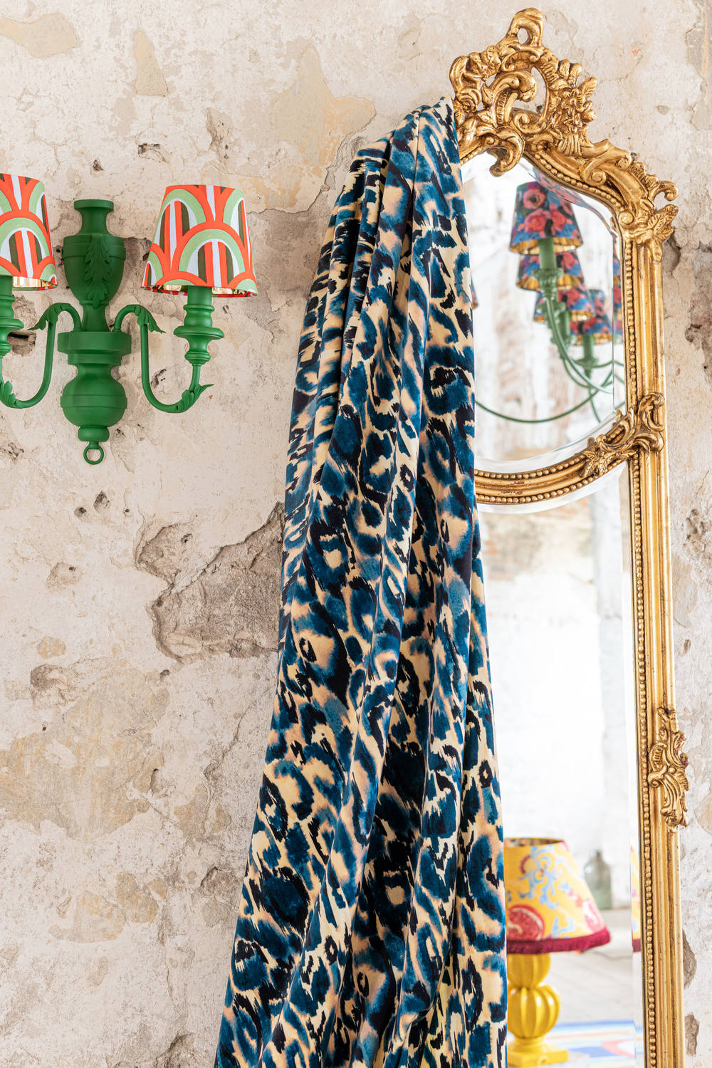 Tessuto Blu Selvaggio - Velvet - FB00132