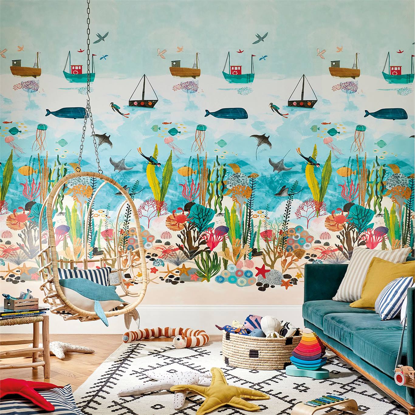 Wandbild Above and Below - Marine Life