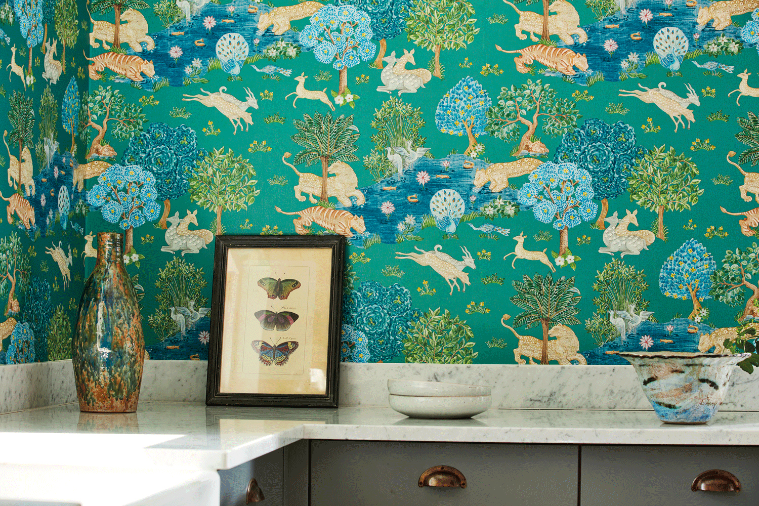 Tapete Pamir Garden - Teal/ Peacock