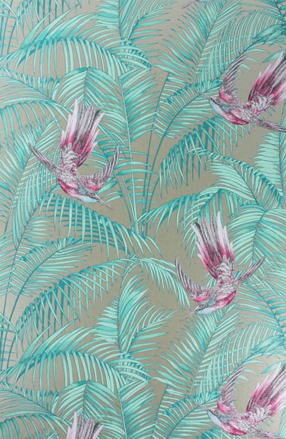 Tapete Sunbird - Gold/ Fuchsia/ Jade