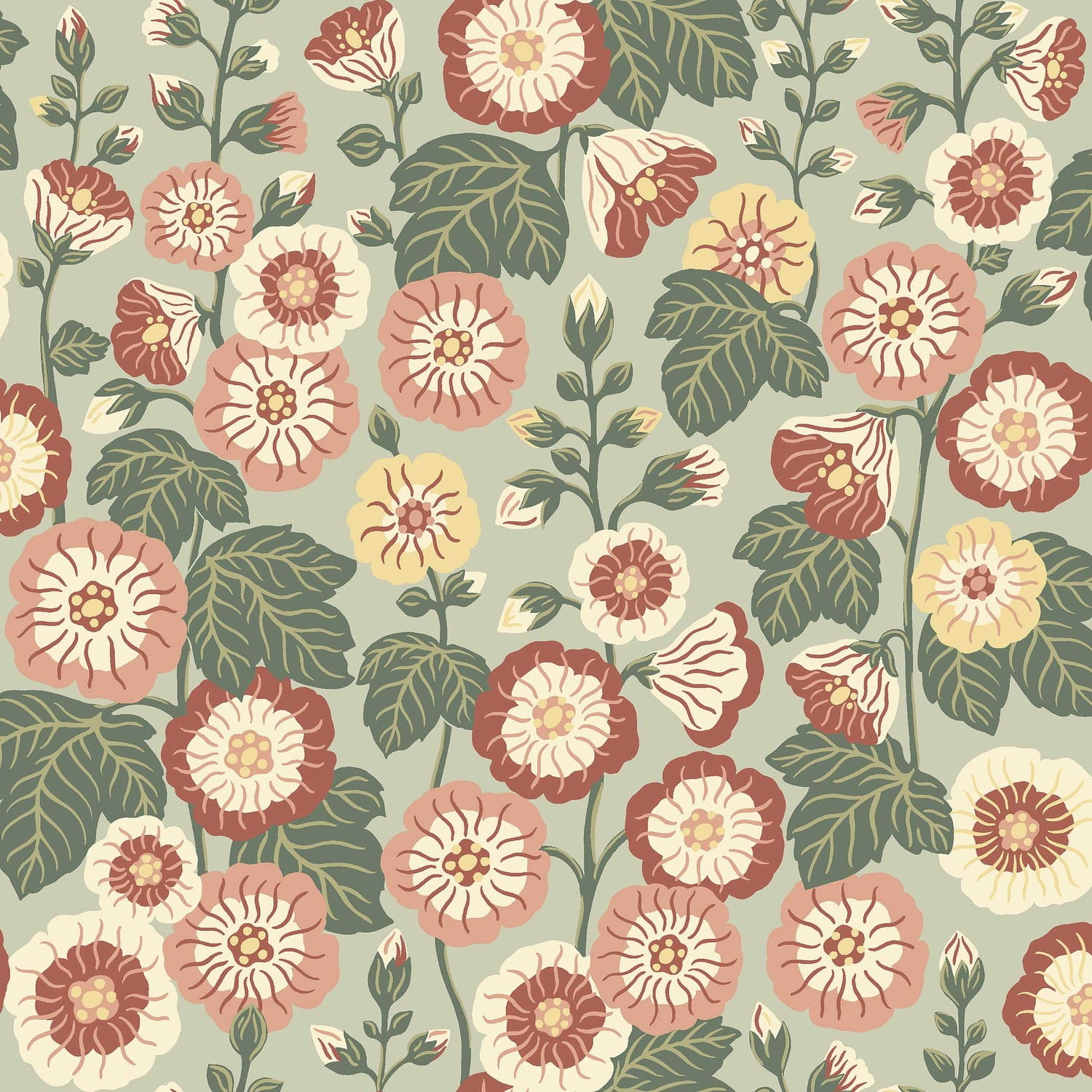 Tapete Happy Hollyhocks - 9172