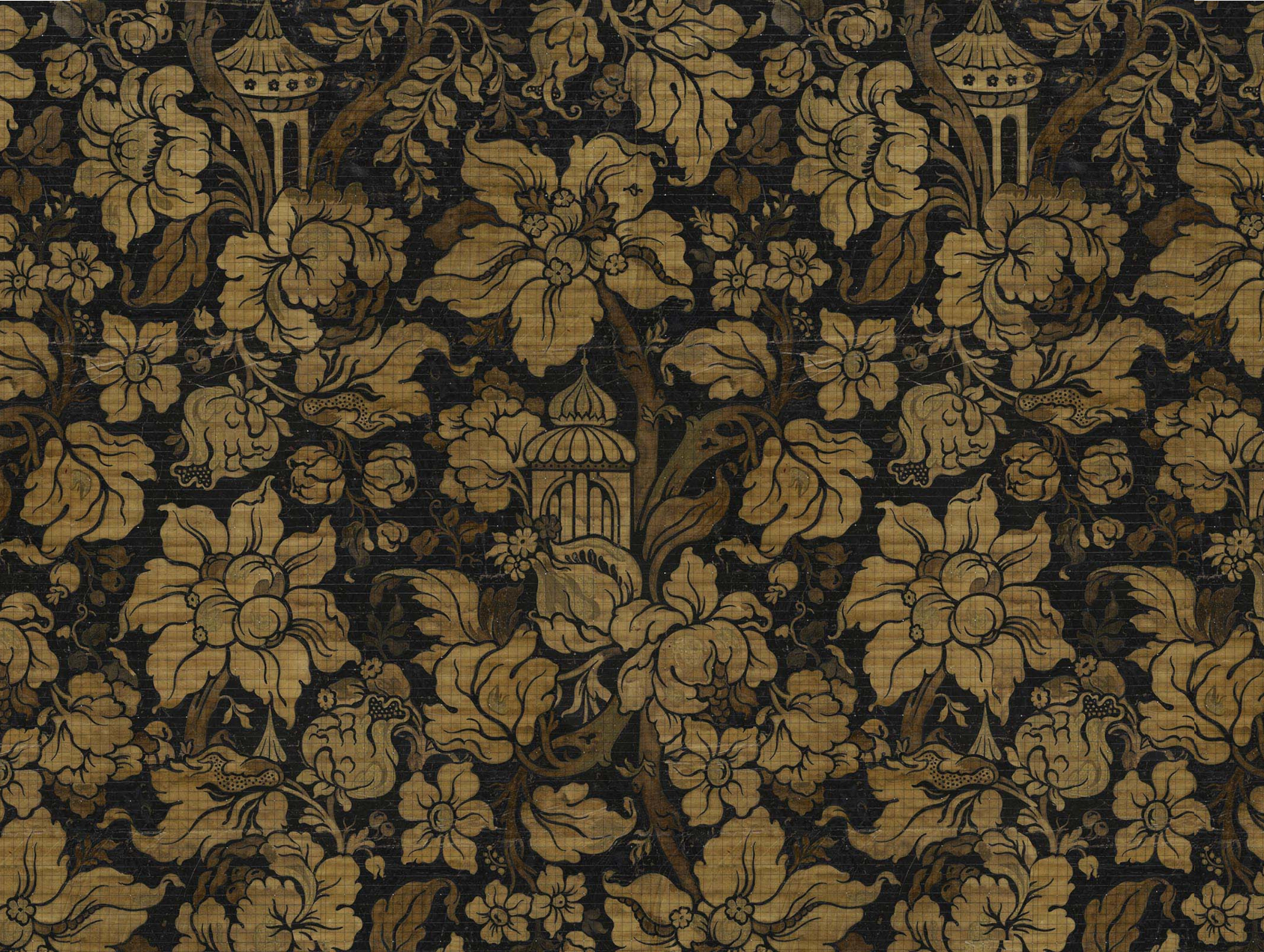 Wandbild Big Pattern Paradis Noir - 9 Drops