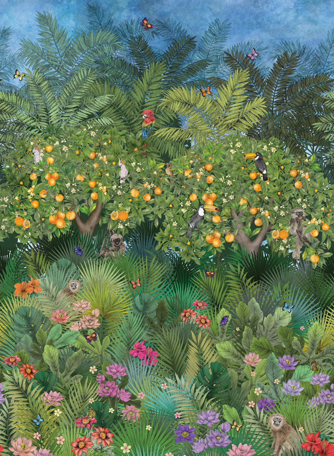 Wandbild Orange Grove - Multi