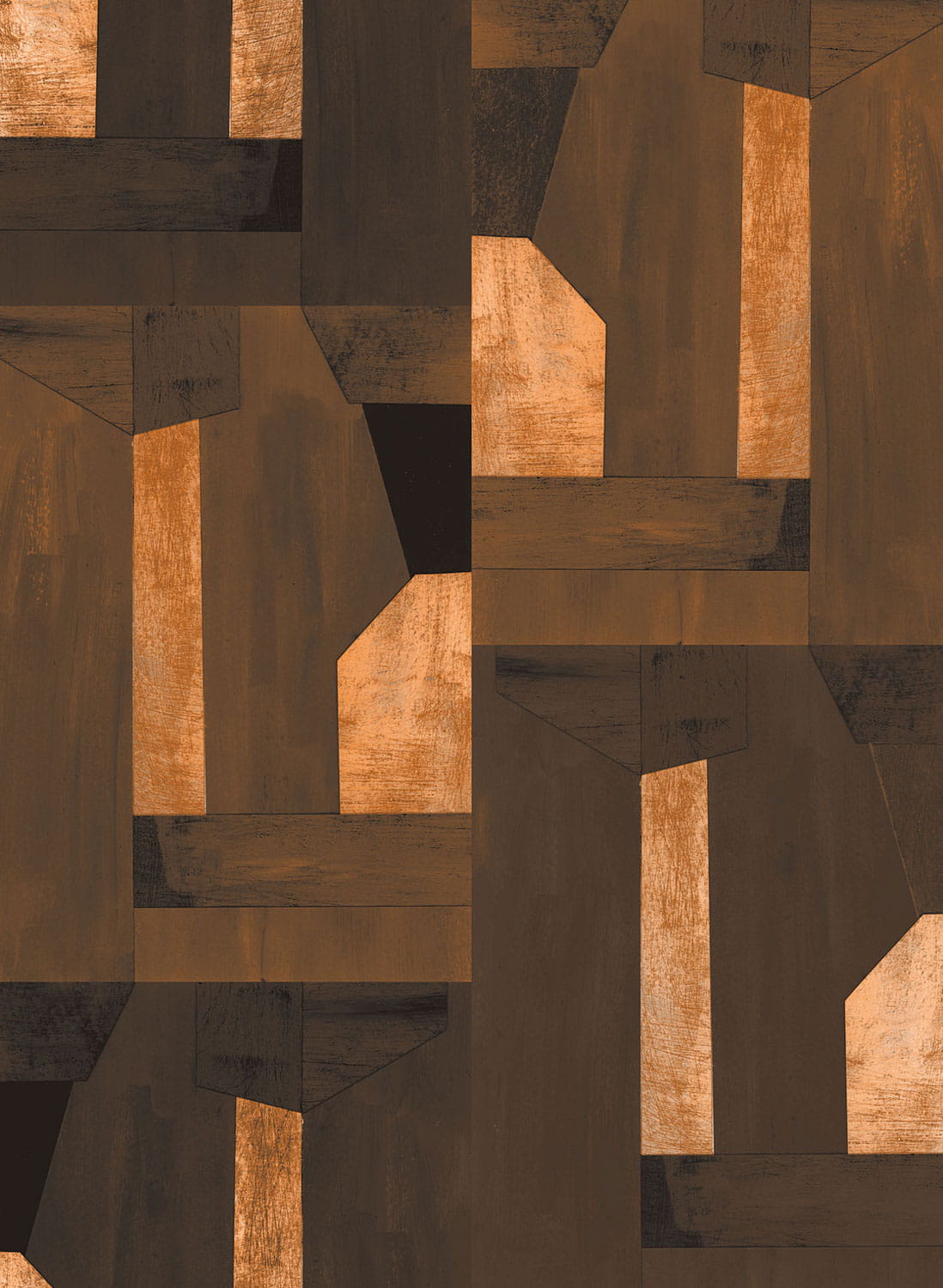 Wandbild Painted Patina - Burnt Brown