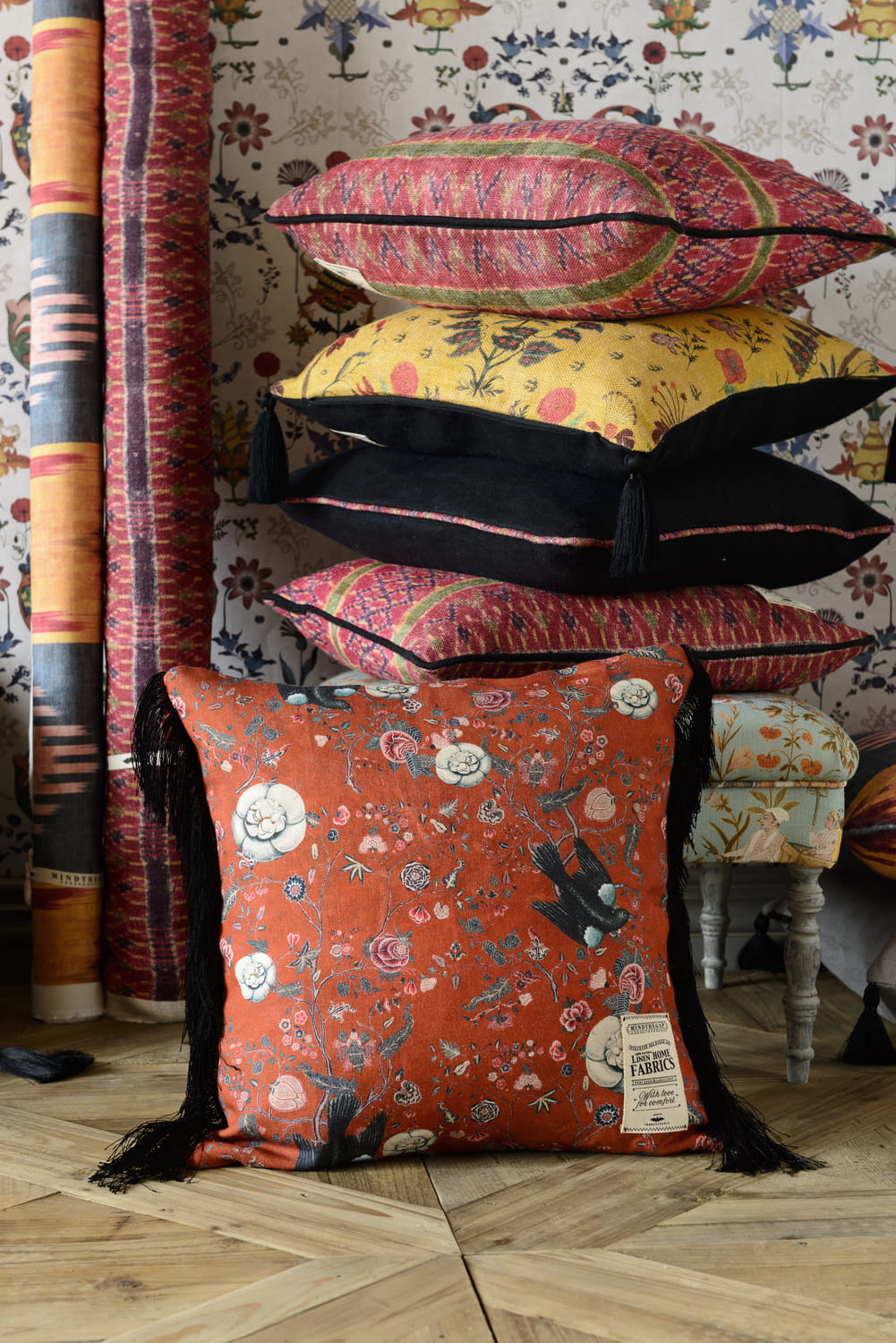 Fabric Black Bird - Linen - FB00009