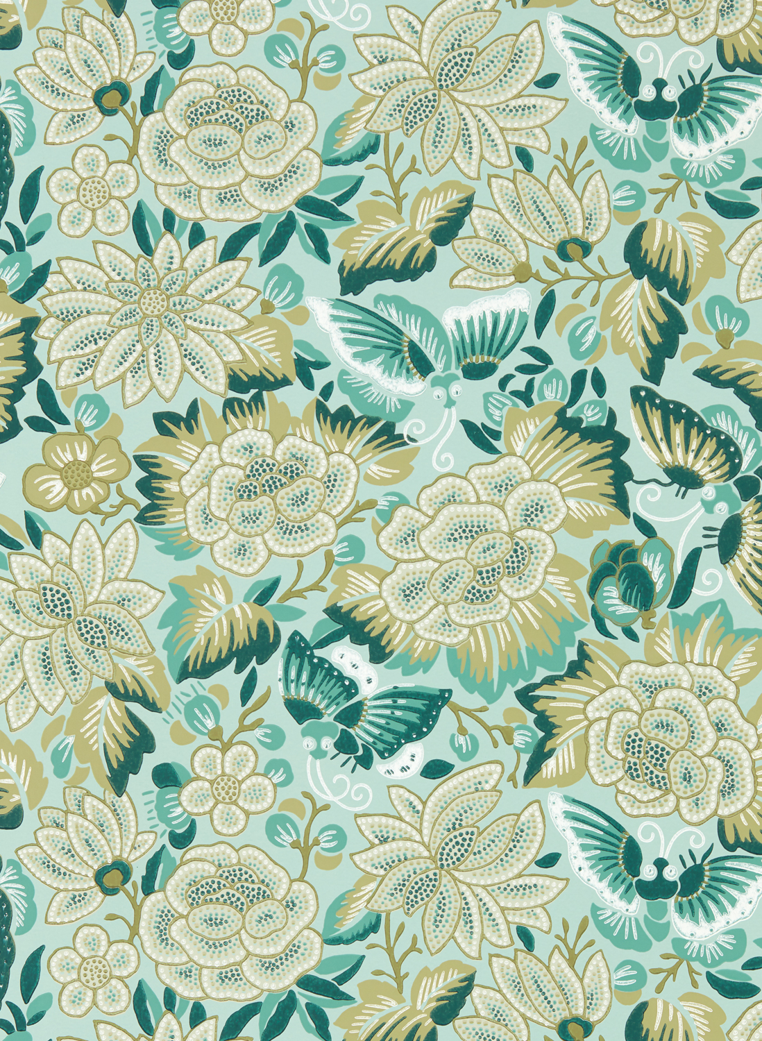 Tapete Amara Butterfly - Bamboo/ Fountain Green